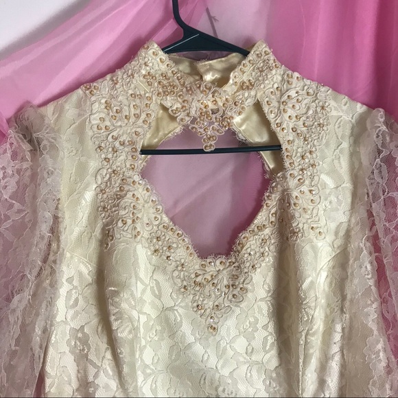 Beautiful vintage 70s wedding dress - Picture 3 of 4